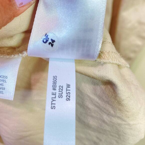 J. Crew Beige Cut Out  Cotton Mini Dress 1 6us Puff Sleeves Elastic Waist Summer - Picture 5 of 11